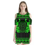 lime green Medusa Shoulder Cutout Velvet One Piece