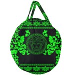 lime green Medusa Giant Round Zipper Tote