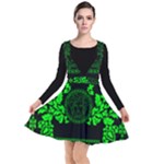 lime green Medusa Plunge Pinafore Dress