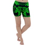 lime green Medusa Lightweight Velour Yoga Shorts