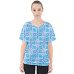 Geometric Doodle 1 V-Neck Dolman Drape Top