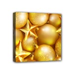 gold christmas ornaments Mini Canvas 4  x 4  (Stretched)