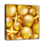 gold christmas ornaments Mini Canvas 8  x 8  (Stretched)