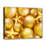 gold christmas ornaments Canvas 14  x 11  (Stretched)