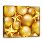 gold christmas ornaments Deluxe Canvas 24  x 20  (Stretched)