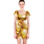 gold christmas ornaments Short Sleeve Bodycon Dress