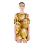 gold christmas ornaments Shoulder Cutout One Piece Dress