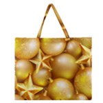 gold christmas ornaments Zipper Large Tote Bag