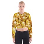 gold christmas ornaments Cropped Sweatshirt