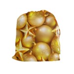 gold christmas ornaments Drawstring Pouch (XL)