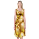 gold christmas ornaments Midi Sleeveless Dress