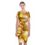 gold christmas ornaments Classic Short Sleeve Midi Dress