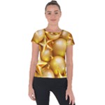 gold christmas ornaments Short Sleeve Sports Top 