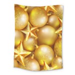 gold christmas ornaments Medium Tapestry