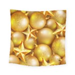 gold christmas ornaments Square Tapestry (Small)