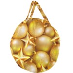 gold christmas ornaments Giant Round Zipper Tote