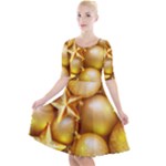 gold christmas ornaments Quarter Sleeve A-Line Dress