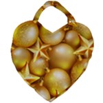 gold christmas ornaments Giant Heart Shaped Tote