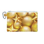 gold christmas ornaments Canvas Cosmetic Bag (Medium)