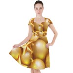 gold christmas ornaments Cap Sleeve Midi Dress