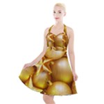 gold christmas ornaments Halter Party Swing Dress 