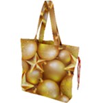 gold christmas ornaments Drawstring Tote Bag