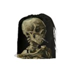 van gogh Skull Drawstring Pouch (Large)