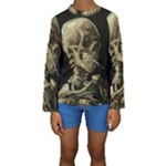 van gogh Skull Kids  Long Sleeve Swimwear