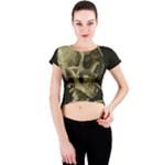 van gogh Skull Crew Neck Crop Top