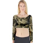 van gogh Skull Long Sleeve Crop Top