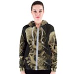 van gogh Skull Women s Zipper Hoodie