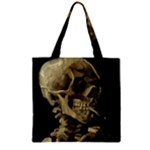 van gogh Skull Zipper Grocery Tote Bag