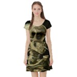 van gogh Skull Short Sleeve Skater Dress