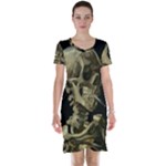 van gogh Skull Short Sleeve Nightdress