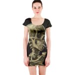 van gogh Skull Short Sleeve Bodycon Dress