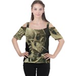 van gogh Skull Cutout Shoulder Tee