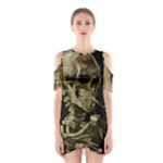 van gogh Skull Shoulder Cutout One Piece Dress