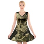 van gogh Skull V-Neck Sleeveless Dress