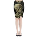 van gogh Skull Midi Wrap Pencil Skirt