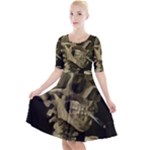 van gogh Skull Quarter Sleeve A-Line Dress