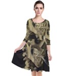 van gogh Skull Quarter Sleeve Waist Band Dress