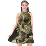 van gogh Skull Halter Neckline Chiffon Dress 