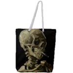 van gogh Skull Full Print Rope Handle Tote (Large)