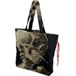 van gogh Skull Drawstring Tote Bag