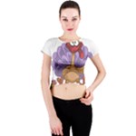 funny thanksgiving turkey Crew Neck Crop Top