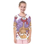 funny thanksgiving turkey Kids  Quarter Sleeve Raglan Tee