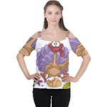 funny thanksgiving turkey Cutout Shoulder Tee