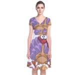 funny thanksgiving turkey Short Sleeve Front Wrap Dress