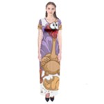 funny thanksgiving turkey Short Sleeve Maxi Dress