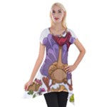 funny thanksgiving turkey Short Sleeve Side Drop Tunic